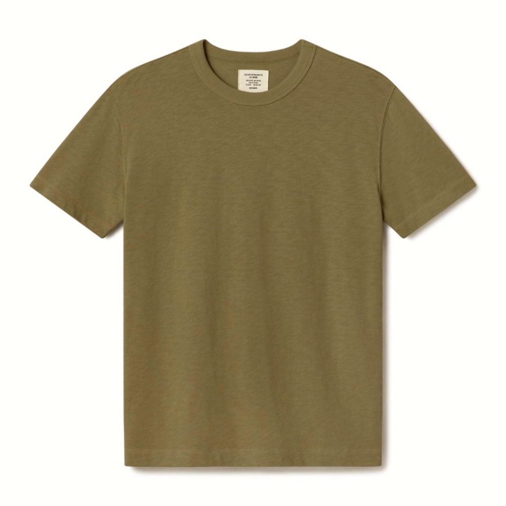 Buck Mason Field-Spec Cotton Heavy Tee in Dried Olive - Size XS